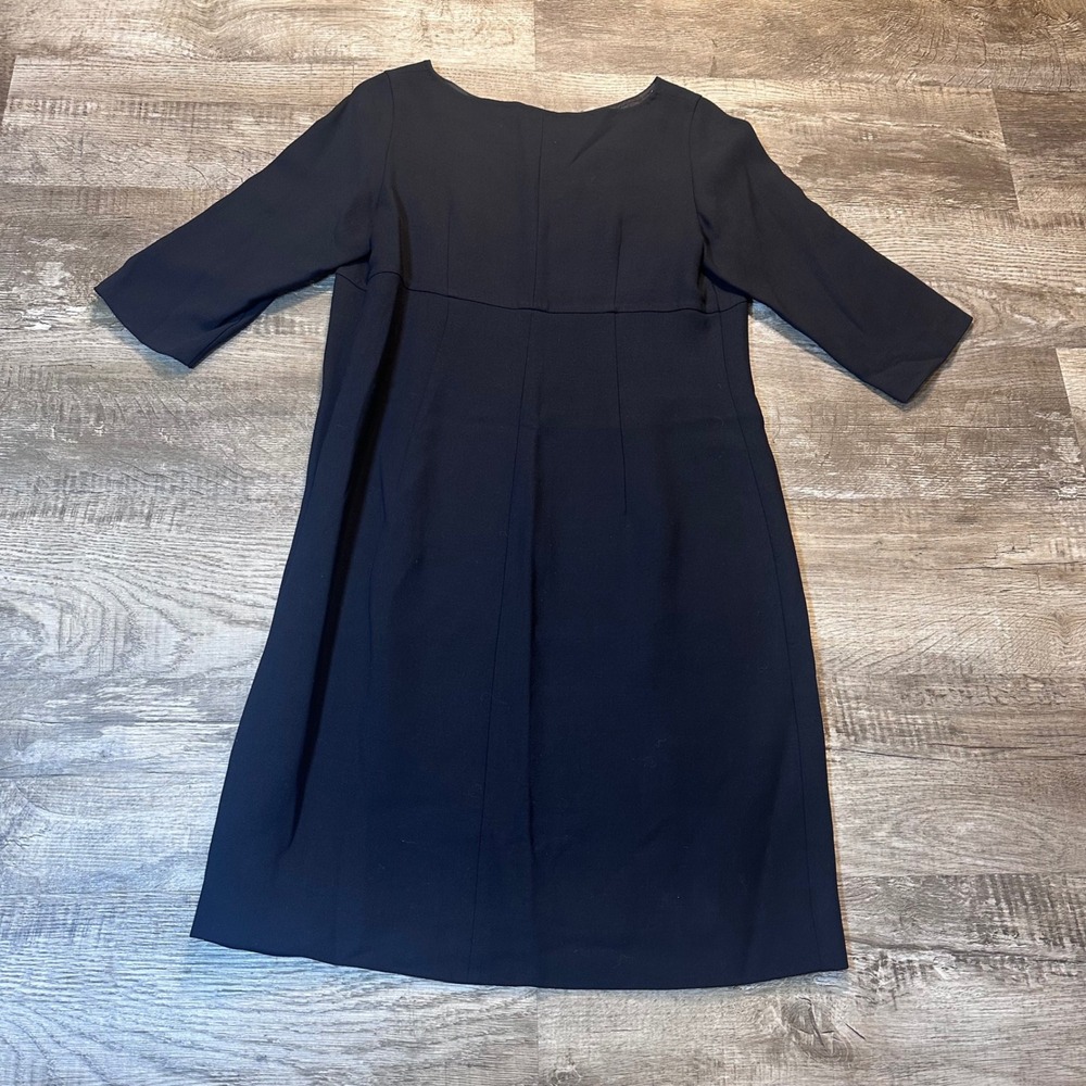 Marina Rinaldi Basic Black Wool Blend Sheath Dress Made in Italy Size 23